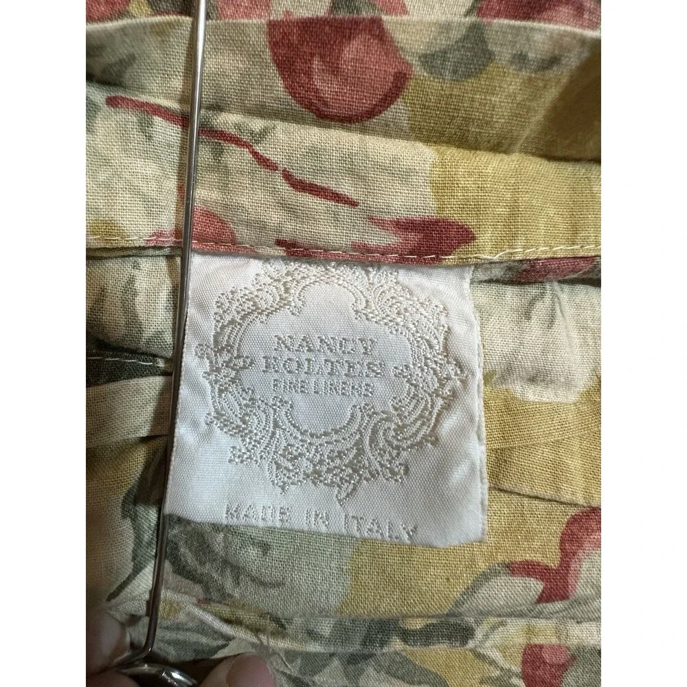 Nancy Koltes Vintage 1990s King Duvet Cover Floral Italy 100% Cotton 106